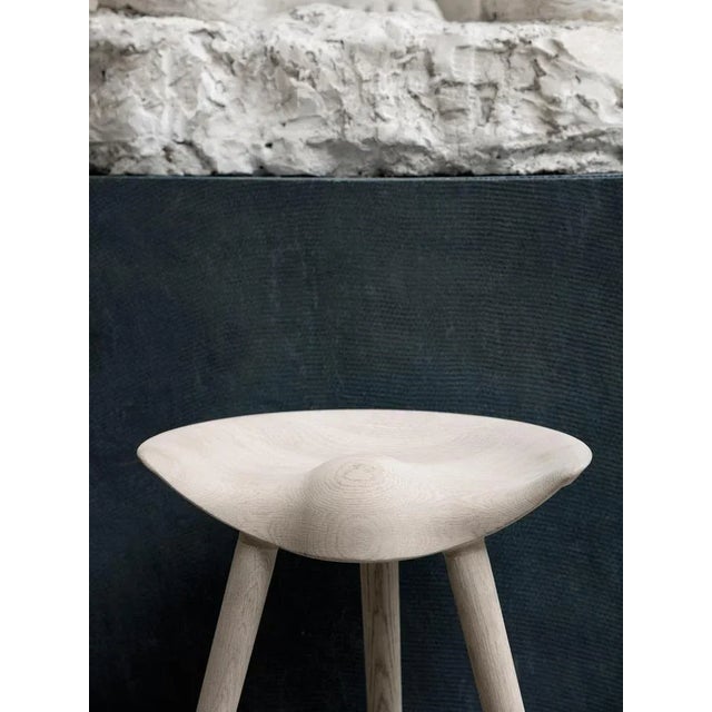 Beige oak stool by lassen dimensions: h 48 x w 36 x l 55.5 cm materials: oak in 1942 mogens lassen designed the stool ml42...
