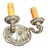 Pair Old Silver Plate Cast Iron and Brass Sconces, Circa 1920 For Sale - Image 4 of 6
