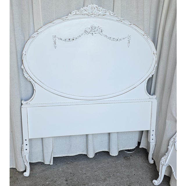 1930s Vintage Twin Size Bed Frame, White Romantic Style Circa 1930's For Sale - Image 5 of 18