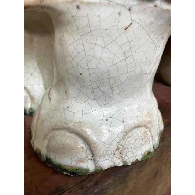 European Planter - Vintage Hand Painted Glazed Terracotta For Sale In Providence - Image 6 of 12