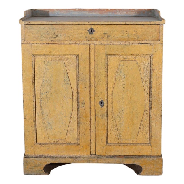 Swedish Gustavian Period Buffet in Original Yellow Paint, Late 18th Century For Sale