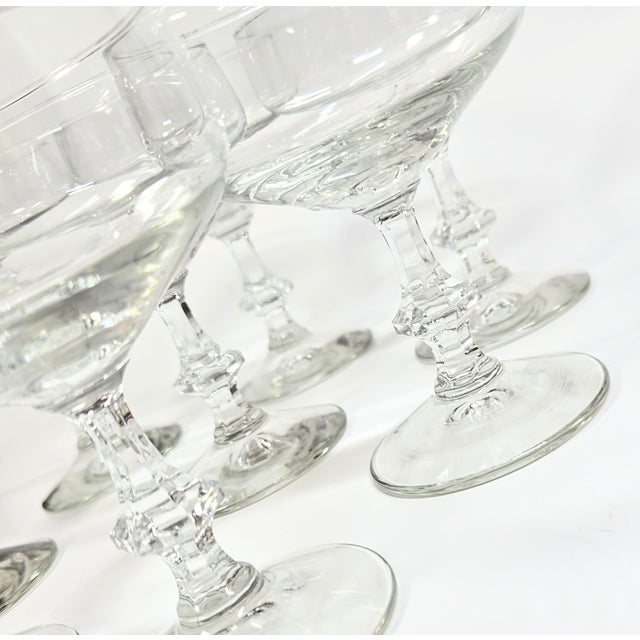 Glass Etched Laurel Champagne Coupes- Set of Eight For Sale - Image 7 of 12