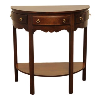 Madison Square Chippendale Style Mahogany Demilune Console Table For Sale
