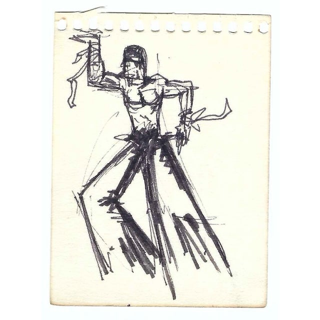 1980s 1980s Figure Drawings- Set of Eight For Sale - Image 5 of 11