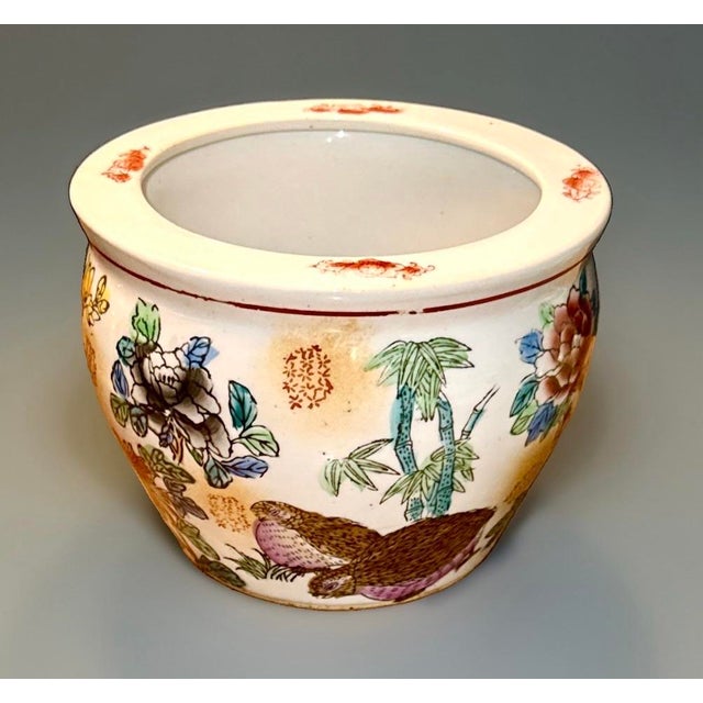 White Mid 20th Century Chinese White Flora Fauna Koi Fish Planter For Sale - Image 8 of 9