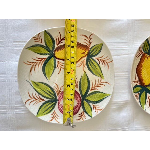 Vintage Ucagco Hand Painted Apple Pear Textured Dessert Plates, Made in Usa- Set of 4 For Sale - Image 11 of 12
