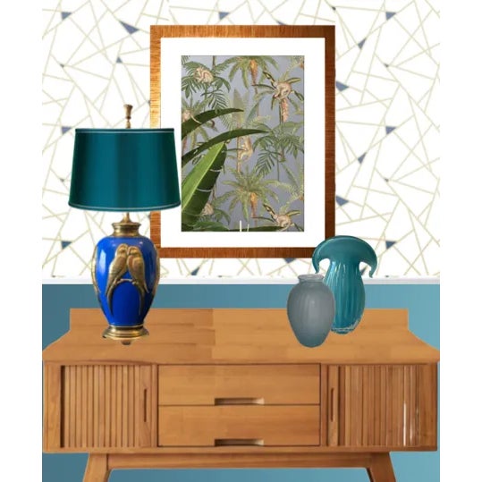 Metal Vintage Brass Lamp: Love Birds Relief Design For Sale - Image 7 of 12