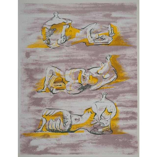 Henry Moore, Trois figures allongées, Lithograph For Sale - Image 7 of 7