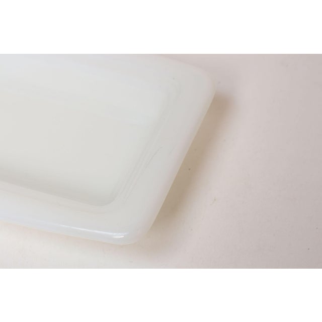Vintage Pyrex Spring Blossom / "Crazy Daisy" Green Floral and Milk Glass Covered Butter Dish For Sale - Image 12 of 12