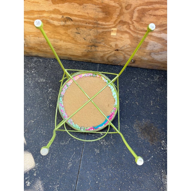 1970s Vintage Green Iron Peacock Garden Chair or Vanity Chair For Sale - Image 10 of 12