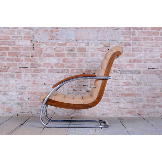 Bauhaus Armchair Model K32 in Beech and Chrome attributed to R. Slezak for Slezak Factories, Czech, 1930s For Sale - Image 6 of 12