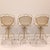 Mid 20th Century Vintage French Style Wrought Iron Indoor/Outdoor Swivel Barstools W/Cream Coating, Lattice Back and a Beautiful Silky Cream Upholstered Seat, 3 Pieces For Sale - Image 5 of 16