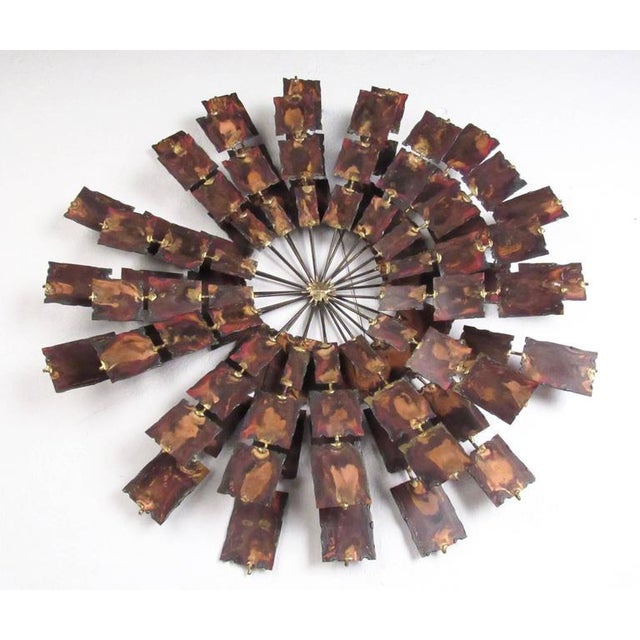 Stylish Curtis Jere Style Hammered Metal Wall Art Chairish