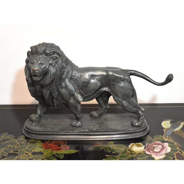 Late 19th Century Late 19th Century French Bronze Sculpture of a Lion by Paul Édouard Delabrierre For Sale - Image 5 of 17