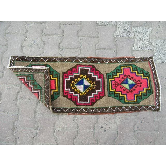 Turkish 1960s Turkish Mini Rug For Sale - Image 3 of 4