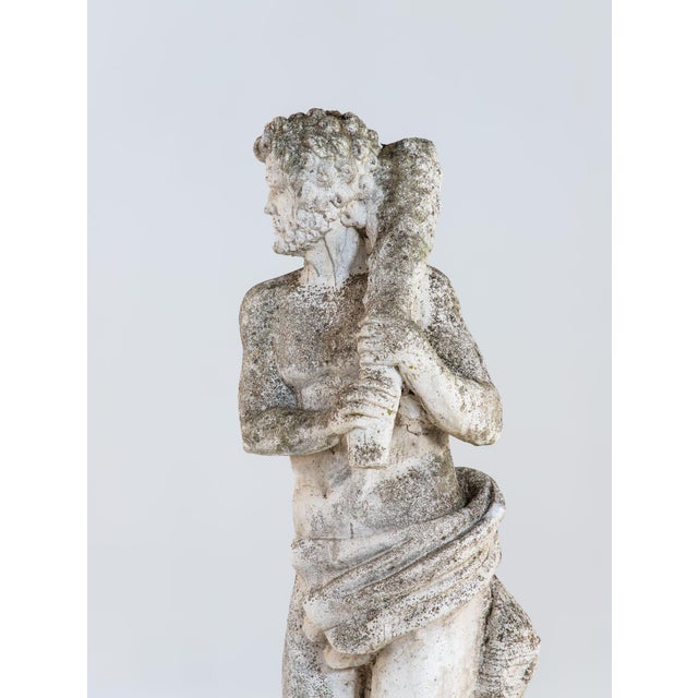 Weathered Stone Hercules Garden Statue, France Mid 20th C. For Sale - Image 11 of 11