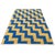 Vintage 1940s Streak of Lightning Cotton Quilt - Blue and Yellow Staircase Geometric Stepped Pattern - 77" X 57" For Sale - Image 4 of 18