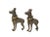 This is a pair of nice precise details dog figures with fine hair outline and golden color neck ring. Dimensions: w6" x...