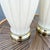 Hollywood Regency White Glass Scalloped Table Laps With Gold Accents - A Pair For Sale - Image 4 of 7