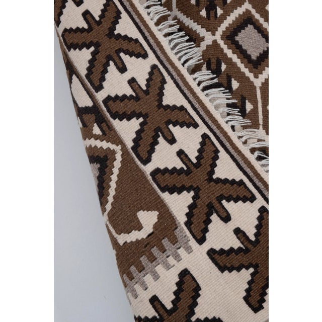 Vintage Turkish Kayseri Kilim Rug 3'10" X 4'7" For Sale - Image 12 of 13