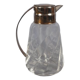 Vintage 20th Century Crystal Jug Silver Plated Sheraton Ice Bucket For Sale