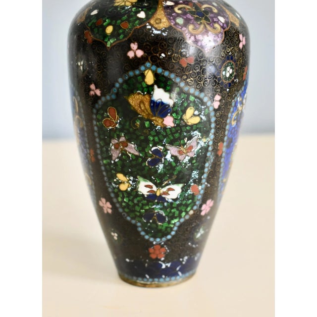 Antique Asian Cloisonné Vase For Sale - Image 10 of 12