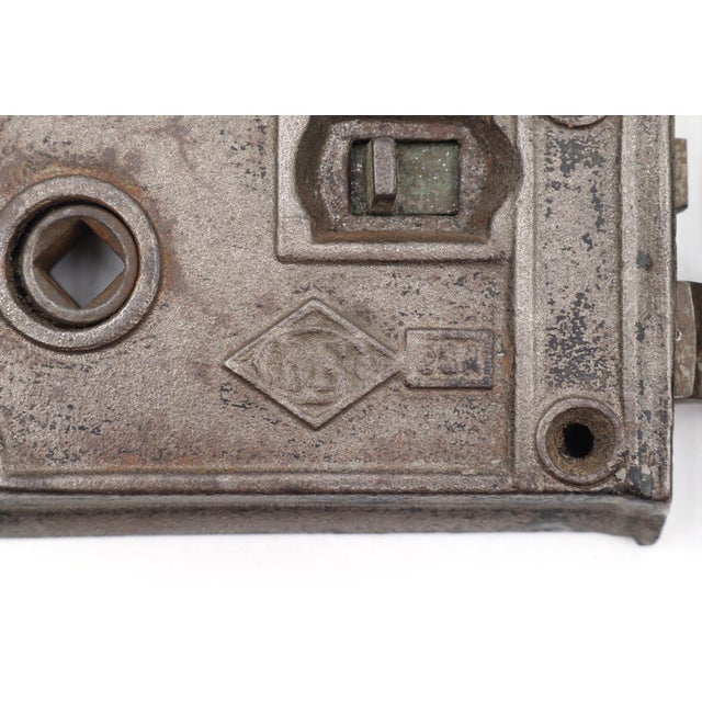 Traditional Antique Cast Iron Russell & Erwin Door Rim Lock For Sale - Image 3 of 6