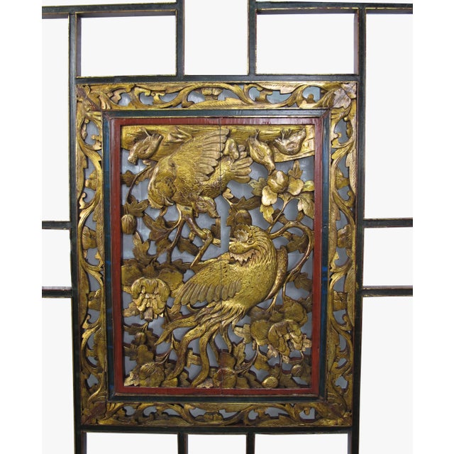This antique wood panel was used as a wedding ceiling panel in the old China. A gorgeous hand carved and gilded square...