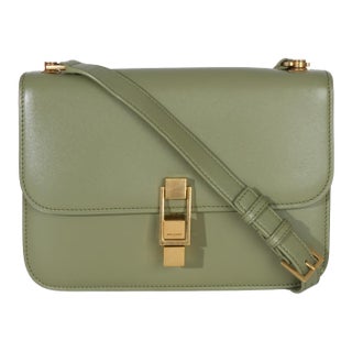 Light Green Smooth Calfskin Le Carre Satchel For Sale