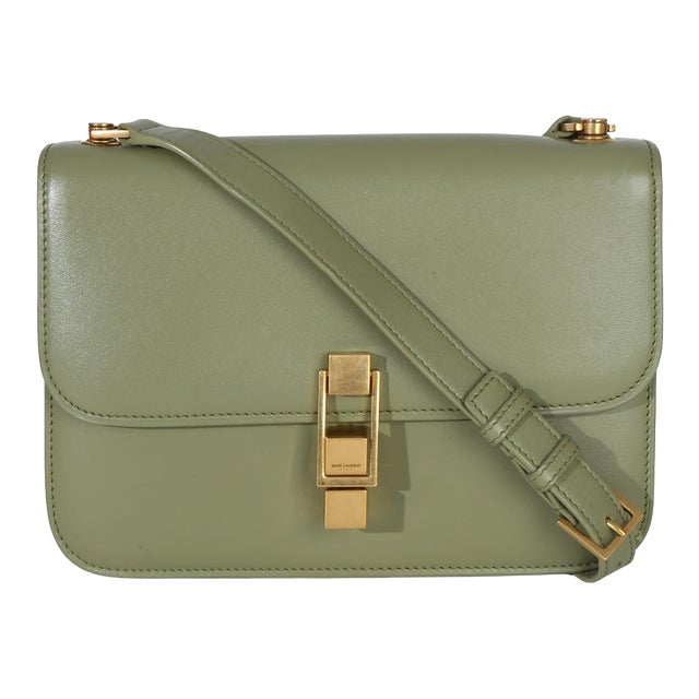 Light Green Smooth Calfskin Le Carre Satchel For Sale