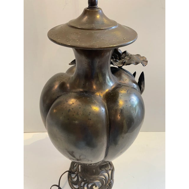1960s Sculptural Metal Iris Lamp For Sale - Image 9 of 13
