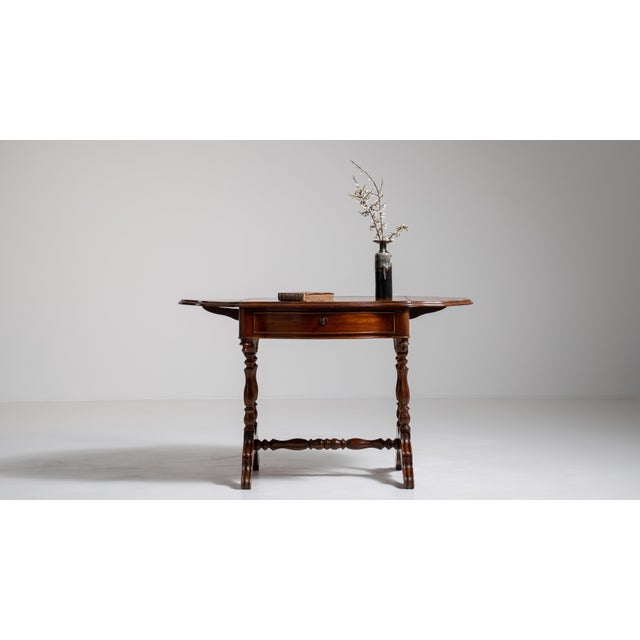 Wood Napoleon III Mahogany Pembroke Drop-Leaf Table, Second Empire Style, France, 19th Century For Sale - Image 7 of 18