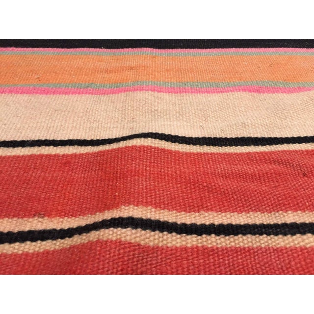 Textile Vintage Moroccan Berber Striped Wool Kilim Rug, 5'4" x 11'6" For Sale - Image 7 of 12