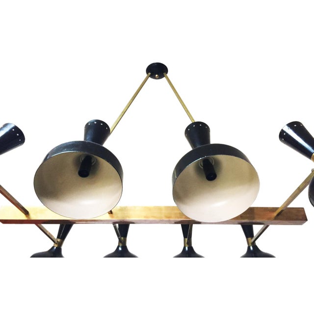 Stilnovo Large Stilnovo Style Chandelier With 8 Arms & Diabolo For Sale - Image 4 of 5