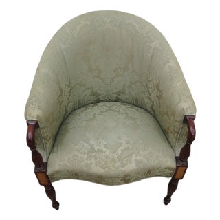 1980s Hickory Chair Designer Club Mahogany Chair For Sale
