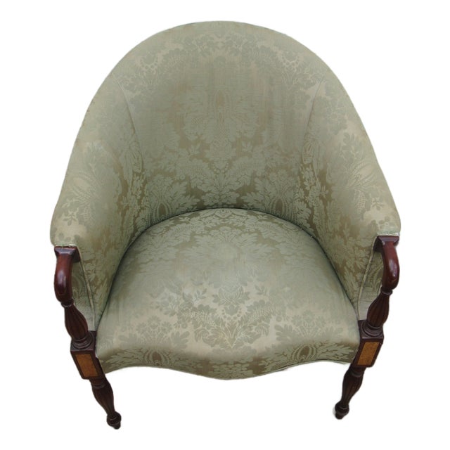 1980s Hickory Chair Designer Club Mahogany Chair For Sale