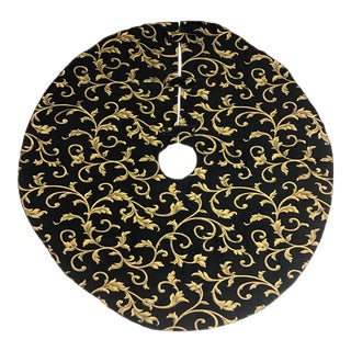 Vintage Jacquard Reversible Christmas Tree Skirt For Sale