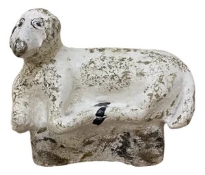 Hand Painted Sheep in Concrete, Early 20th Century
