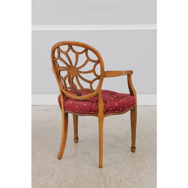 Vintage Mahogany Federal Style Spiderback Armchair For Sale In Philadelphia - Image 6 of 16