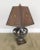 High Quality Heavy Painted Metal Lamp with Custom Shade - Not Labeled Possibly Maitland Smith