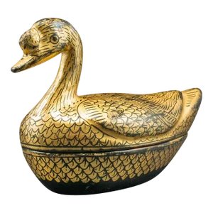 1940s Small Vintage Art Deco Chinese Goose Pot