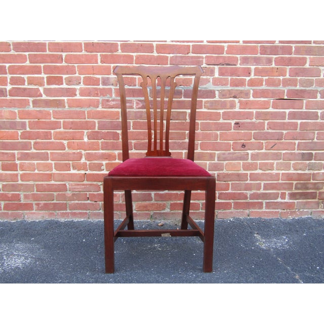 Set 4 Antique English Mahogany Georgian Dining Chairs 1860s For Sale - Image 6 of 11