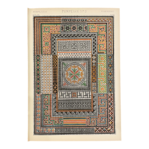 Pompeiian Chromolithograph From the Grammar of Ornament by Owen Jones