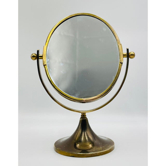 Mid-Century Modern Vintage Brass Vanity Mirror by Charles Hollis Jones, Usa, 1960s For Sale - Image 3 of 16