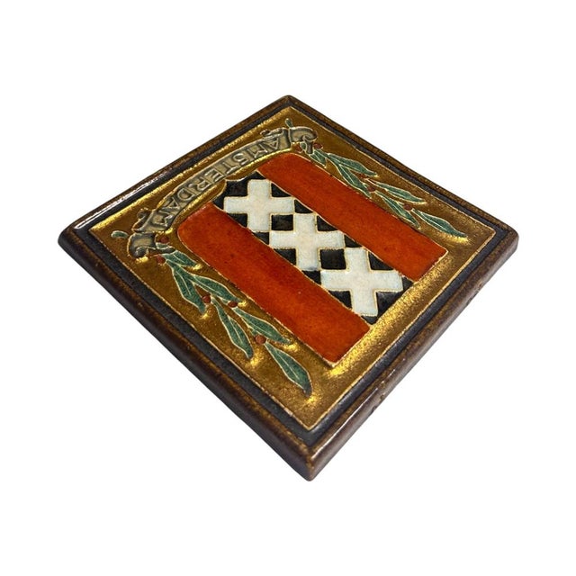 Mid-Century Modern Royal Delft Cloisonné Amsterdam Coat of Arms Tile For Sale - Image 15 of 15