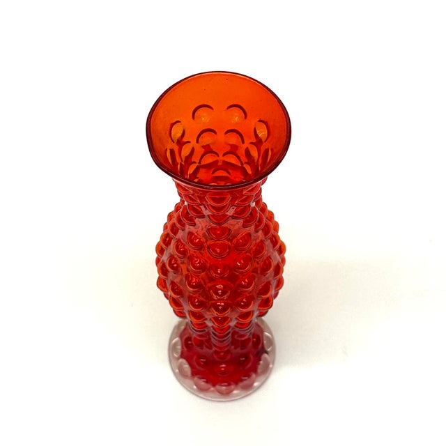 Red Hot & Orange Eclectic Glass Vase Curation - Group of 5 For Sale - Image 4 of 12