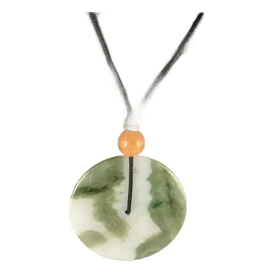 Late 20th Century Large Jade Donut Pendant For Sale
