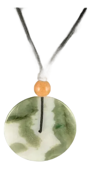 Late 20th Century Large Jade Donut Pendant