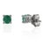 Contemporary Minimalist 0.52 CTW Round Emerald Solitaire Studs in 925 Sterling Silver 2 Pieces For Sale - Image 3 of 12