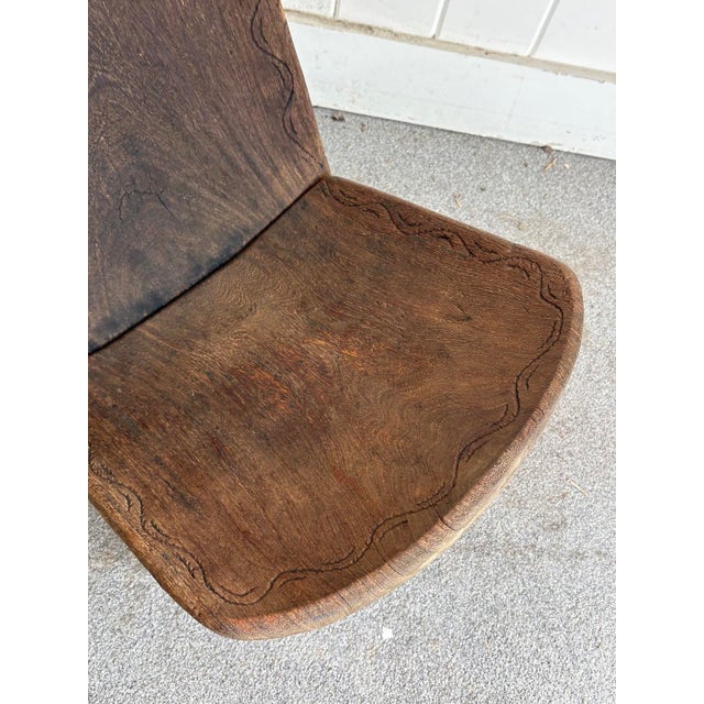 Wood Antique African Tribal Birthing Chair For Sale - Image 7 of 7